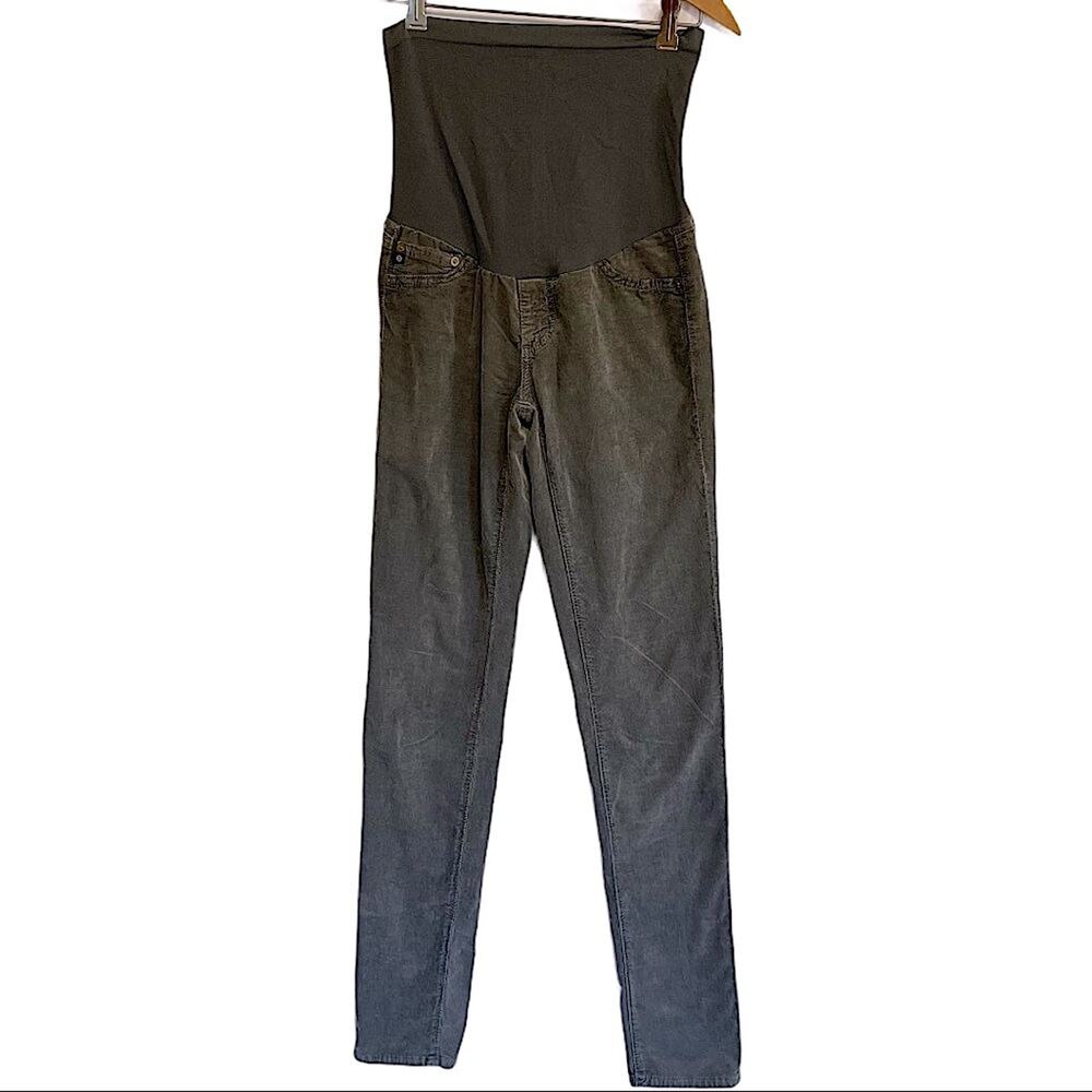 AG Adriano Goldschmied Skinny Grey Corduroy Jeans Pants Maternity Size 27